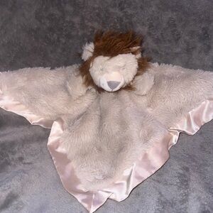 Cloud Island Lion Lovey 14" Tan Brown Satin Trim & Back Baby Security Blanket
